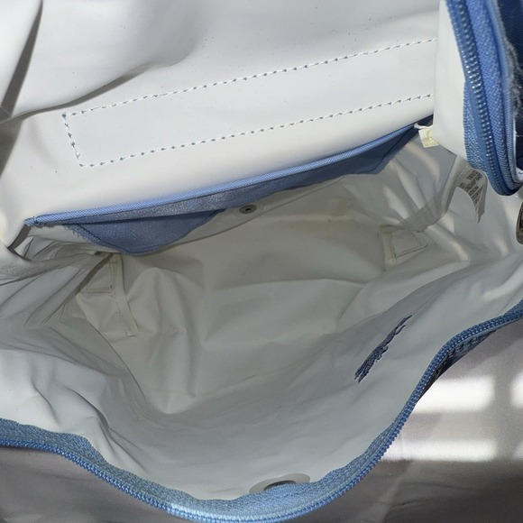 Longchamp Le Pillage Sac A Dos Nylon Leather Small Backpack Purse Bag Light Blue - Picture 10 of 14